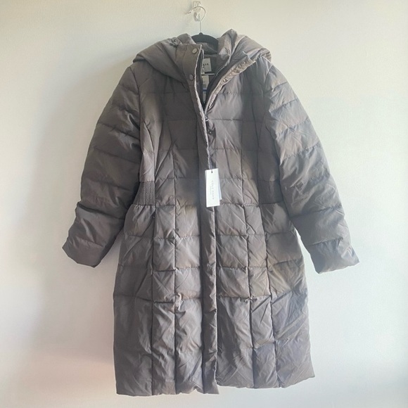 🌟SOLD🌟Cole Haan XL Carbon Grey Bib Insert Down & Feather Fill Coat NWT - Picture 2 of 6